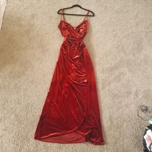 Burnt Orange Satin Dress